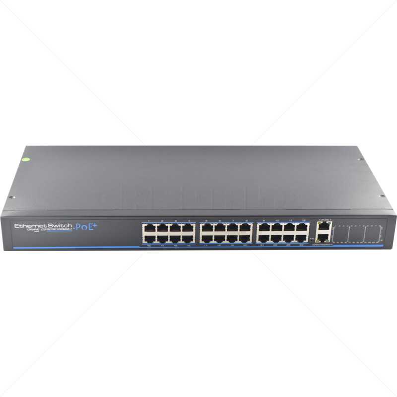 UTEPO 24 Port  10/100 Managed PoE + 2 Gb TP Uplink Switch