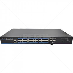 UTEPO 24 Port Gigabit Managed PoE + 4 Gb SFP Uplink Switch