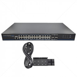 UTEPO 24 Port Gigabit Managed PoE + 4 Gb SFP Uplink Switch