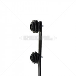 Fence Pole - 6Line Flat Bar Straight Black