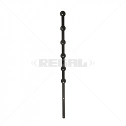 Fence Pole - 6Line Flat Bar Straight Black