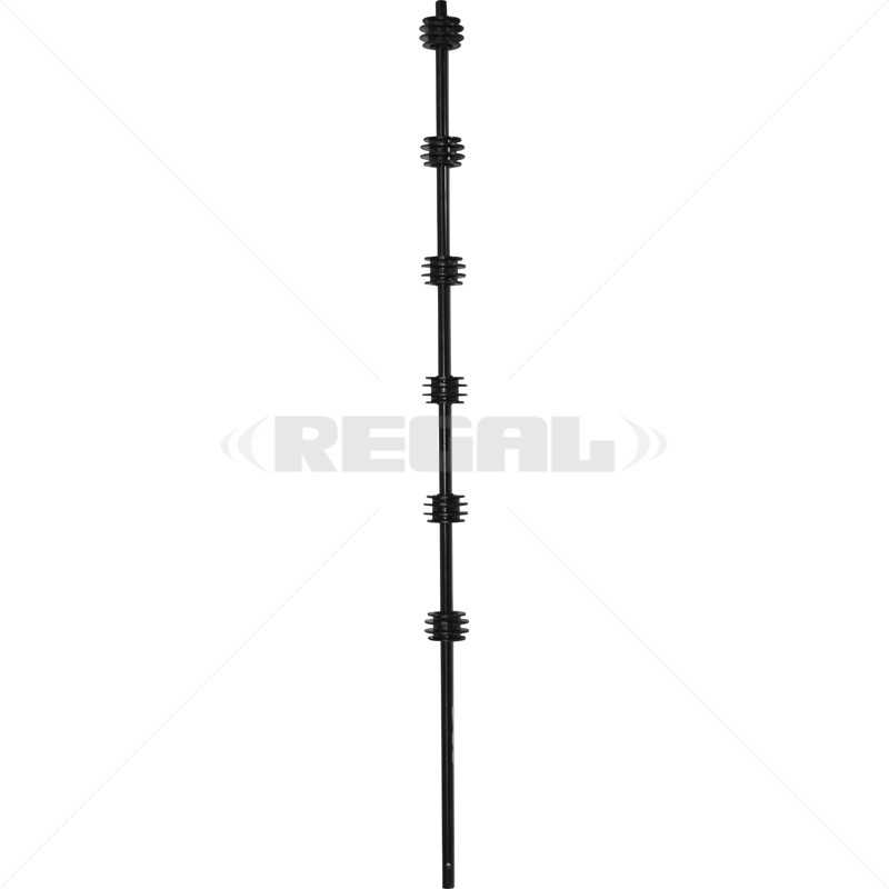 Fence Pole - 6Line Round Black