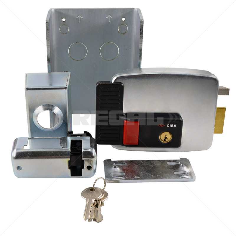 CISA Electric Rim Gate Lock Inward Open RHS with Push Button 12VAC