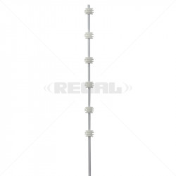 Fence Pole - 6Line Round White