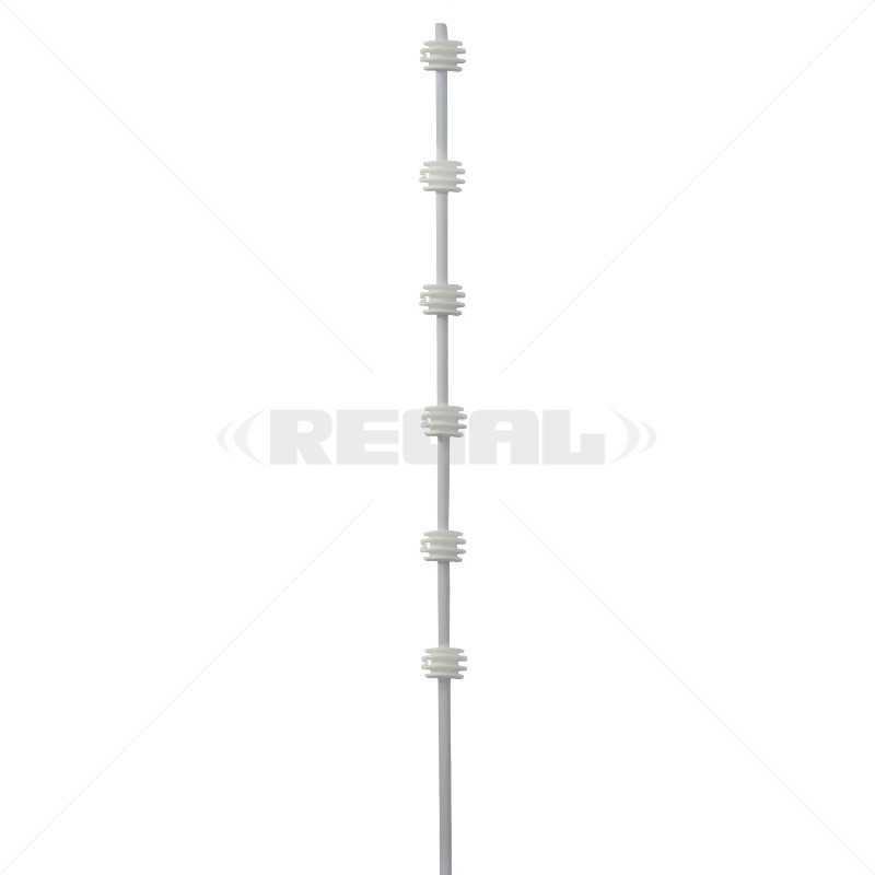 Fence Pole - 6Line Round White