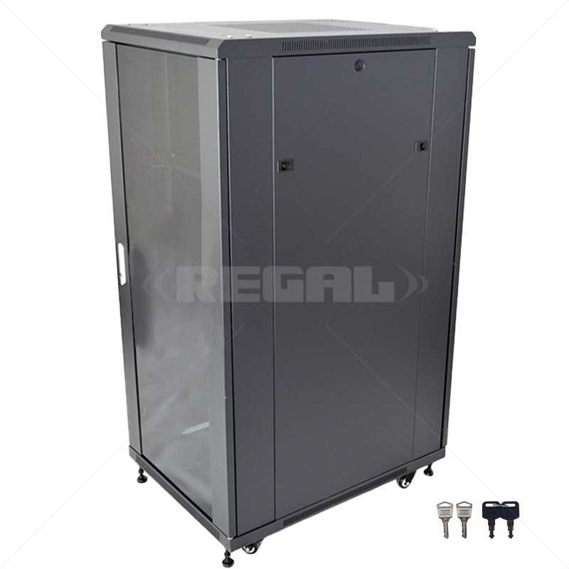 27U 600 + 800 Floor standing Cabinet incl Fans and Power Black