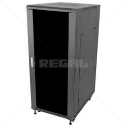 27U 600 + 800 Floor standing Cabinet incl Fans and Power Black