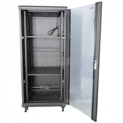 27U 600 + 800 Floor standing Cabinet incl Fans and Power Black