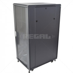 27U 600 + 800 Floor standing Cabinet incl Fans and Power Black