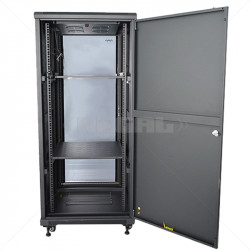 27U 600 + 800 Floor standing Cabinet incl Fans and Power Black