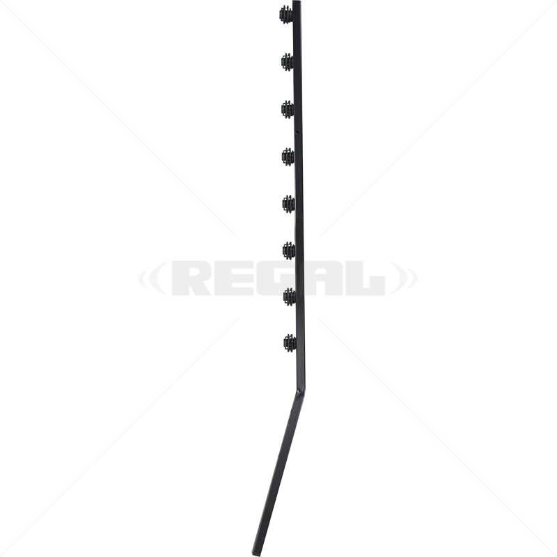 Fence Pole - 8Line Square Tube Angled Black