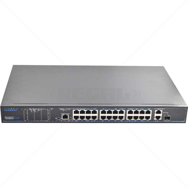 UTEPO 24 Port 10/100  PoE + 2 Gb TP + 1Gb SFP Combo Uplink Switch