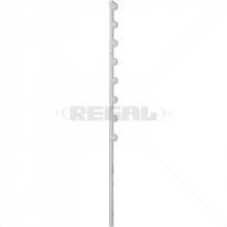 Fence Pole - 8Line Square Tube Straight White