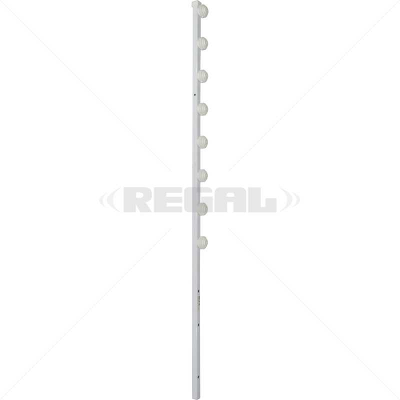 Fence Pole - 8Line Square Tube Straight White