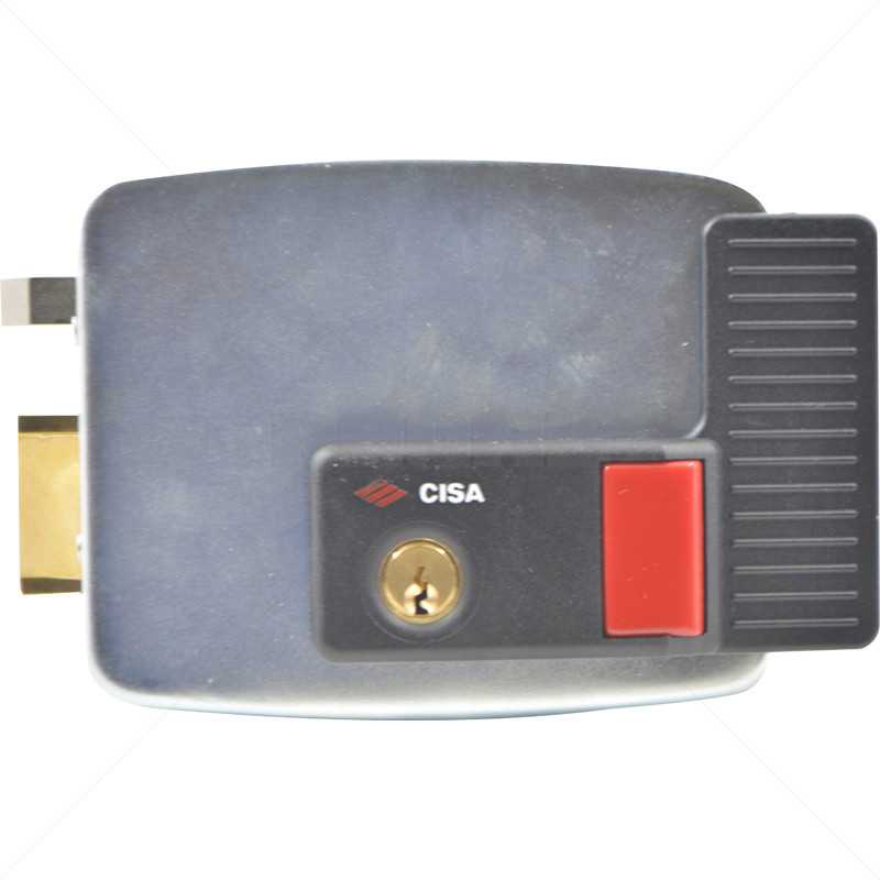 CISA Electric Rim Gate Lock Outward Open LHS with Push Button 12VAC