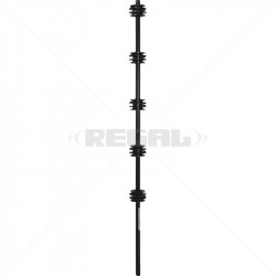 Fence Pole - 5Line Round Black