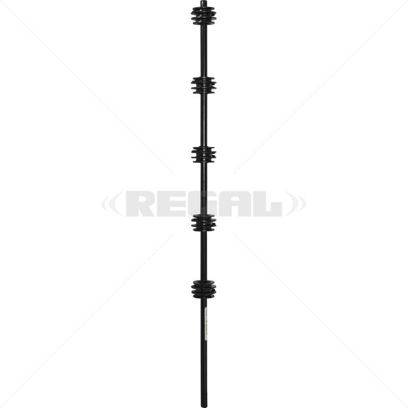 Fence Pole - 5Line Round Black