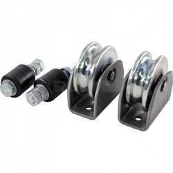 Gate Wheel Kit - 80mm U - Profile Electro Plated