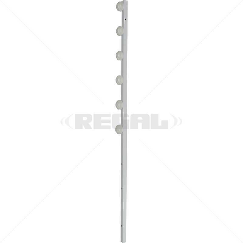 Fence Pole - 6Line Square Tube Straight White