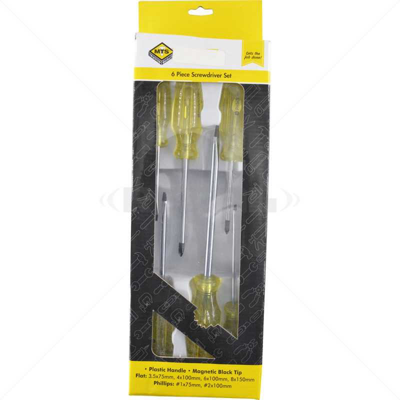 Screwdriver Set - MTS 6 Piece Black Tip