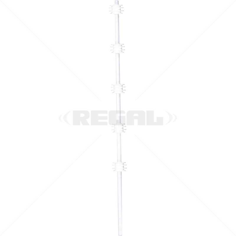 Fence Pole - 5Line Round White