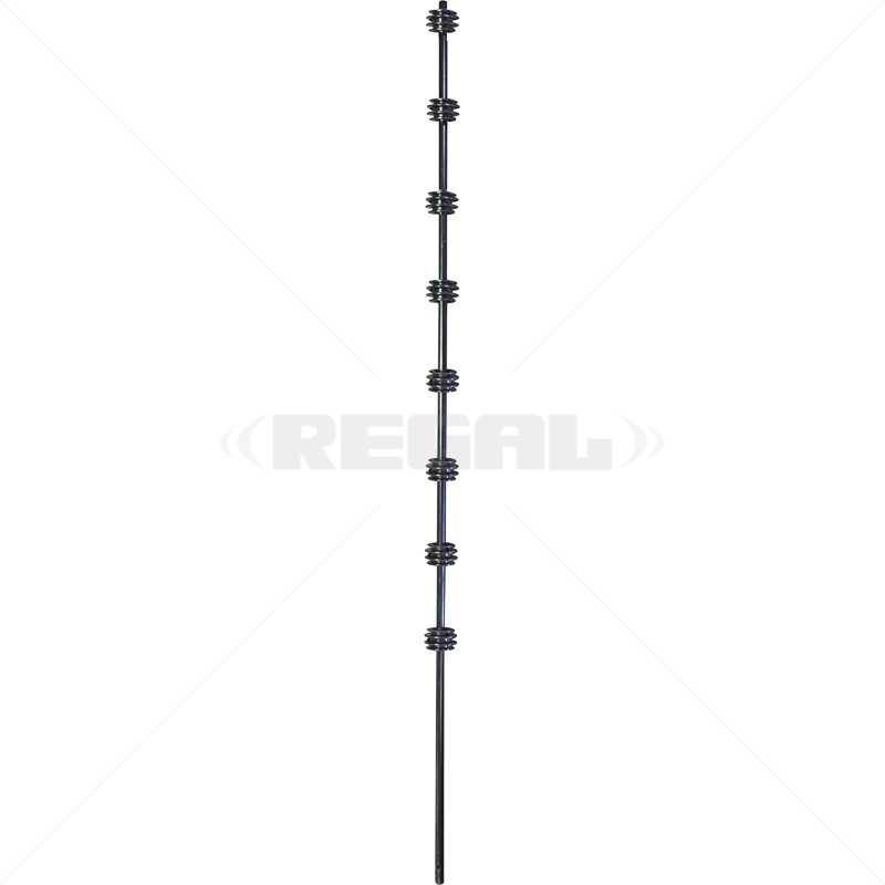 Fence Pole - 8Line Round Bar Black