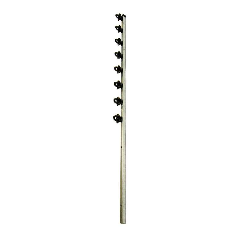 Fence Pole - 8Line Square Tube Jurassic Galvanised Straight Slotted WB