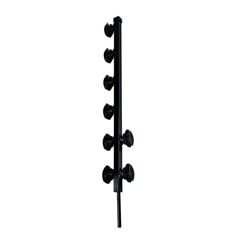 Fence Pole - 6Line Square Tube Galv PC Black+Pin Jurassic Black Bobbin